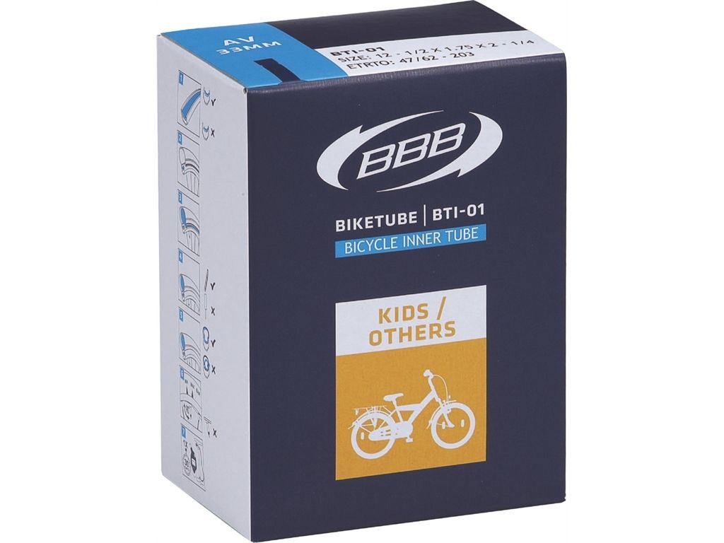  Камера для велосипеда BBB BTI-01 12*1/2x1,75x2 1/4 DV/EP bent valvue