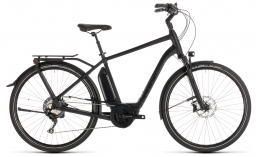 Черный велосипед  Cube  Town Sport Hybrid SL 500  2019