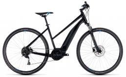 Черный велосипед  Cube  Cross Hybrid One 400 Lady  2018