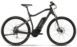 Черный велосипед  Haibike  SDURO Cross 1.0 Herren 400Wh 8-G Acera  2019