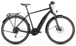 Черный велосипед  Cube  Touring Hybrid One 400  2022