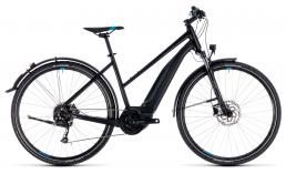 Черный велосипед  Cube  Cross Hybrid One Allroad 400 Lady  2018