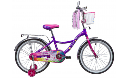 Детский велосипед для девочек с корзиной  Novatrack  Little Girlzz 20  2019