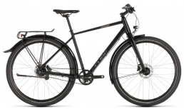 Черный велосипед  Cube  Travel Pro  2019