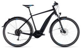 Черный велосипед  Cube  Cross Hybrid One Allroad 400  2018