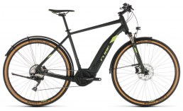 Черный велосипед  Cube  Cross Hybrid EXC Allroad 500  2019