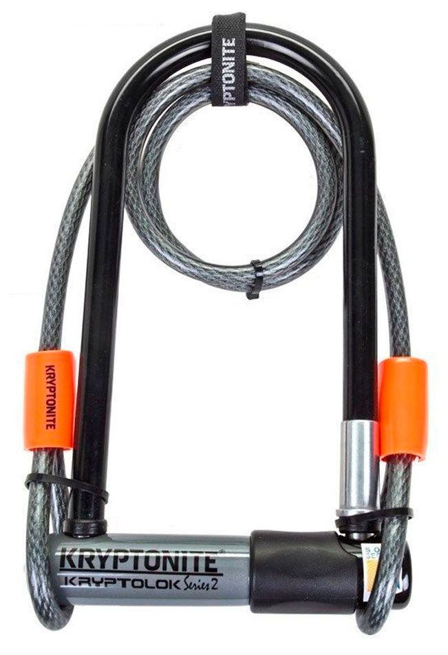  Замок на ключе для велосипеда Kryptonite U-locks Kryptolok Standard w/ Flex Cable & Flexframe Bracket