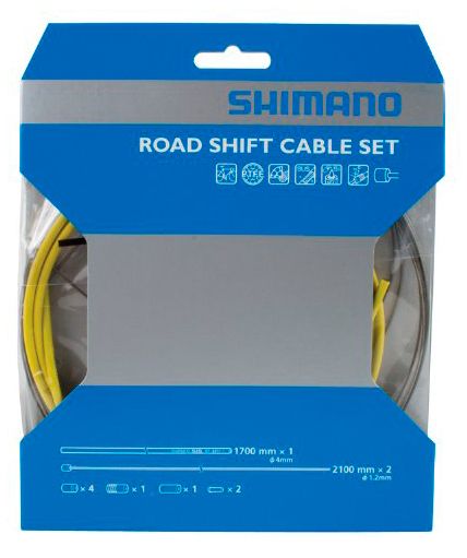  Комплектующая для велосипеда Shimano трос+оплетка SP41, 1700 мм тр:1.2X2100 мм с PTFE x (2шт) (Y60098013)