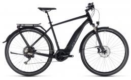 Черный велосипед  Cube  Touring Hybrid EXC 500  2018