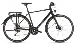 Черный велосипед  Cube  Travel Sport  2019