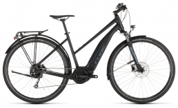 Черный велосипед  Cube  Touring Hybrid One 400 Trapez  2019