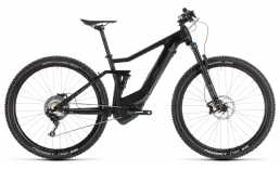 Черный велосипед  Cube  Stereo Hybrid 120 HPC SL 500 Kiox 29  2019