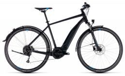 Черный велосипед  Cube  Cross Hybrid One Allroad 500  2018