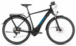 Черный велосипед  Cube  Kathmandu Hybrid EXC 500  2019