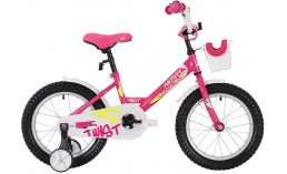 Велосипед детский для девочек от 2 лет  Novatrack  Twist 12 с корзинкой  2020
