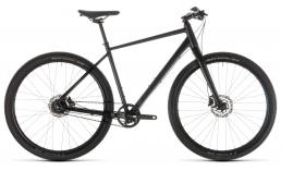 Черный велосипед  Cube  Hyde Pro  2022