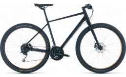 Черный велосипед  Cube  Hyde  2020