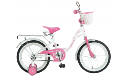 Детский велосипед для девочек с корзиной  Novatrack  Butterfly 16  2019