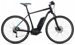 Черный велосипед  Cube  Cross Hybrid PRO 500  2017