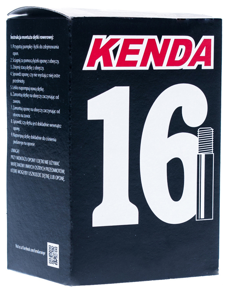  Камера для велосипеда Kenda 16х1,75-2,125 AV T:0,87 mm