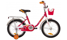 Детский велосипед для девочек с корзиной  Novatrack  Maple 16  2019