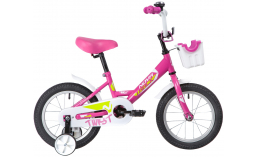 Розовый велосипед  Novatrack  Twist 14 с корзинкой  2020