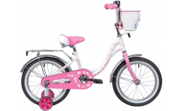 Розовый детский велосипед для девочек  Novatrack  Butterfly 14  2020