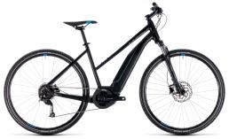 Черный велосипед  Cube  Cross Hybrid One 500 Lady  2018